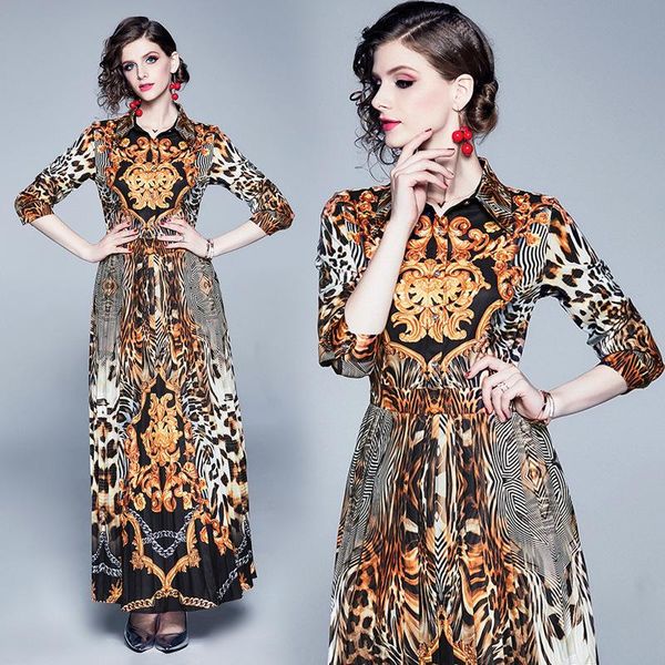 casual dresses 2021 spring and summer women's long sleeve lapel retro totem print waist pleated dress, Black;gray
casual dresses 2021 spring and summer women's long sleeve lapel retro totem print waist pleated dress, Black;gray