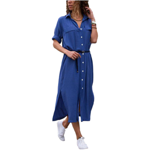 casual dresses solid color full long-sleeved slit shirt maxi dress spring autumn winter women a-line button pocket decor turn-down collar, Black;gray
casual dresses solid color full long-sleeved slit shirt maxi dress spring autumn winter women a-line button pocket decor turn-down collar, Black;gray