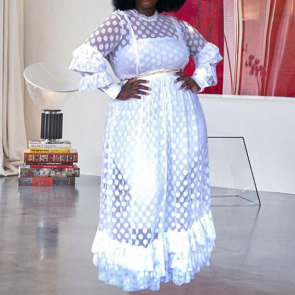 party dresses autumn 2021 casual women dress plus size dots lace perspective round neck high waist long sleeve 4xl ladies, White;black
party dresses autumn 2021 casual women dress plus size dots lace perspective round neck high waist long sleeve 4xl ladies, White;black