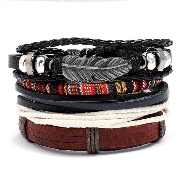 charm bracelets jewelry hand woven vintage cowhide bracelet diy four piece set bohemian style combination, Golden;silver
charm bracelets jewelry hand woven vintage cowhide bracelet diy four piece set bohemian style combination, Golden;silver
