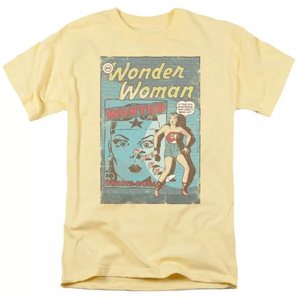 Wonder Woman WW Wanted T-Shirt DC Comics Sizes S-3X NEW, White;black