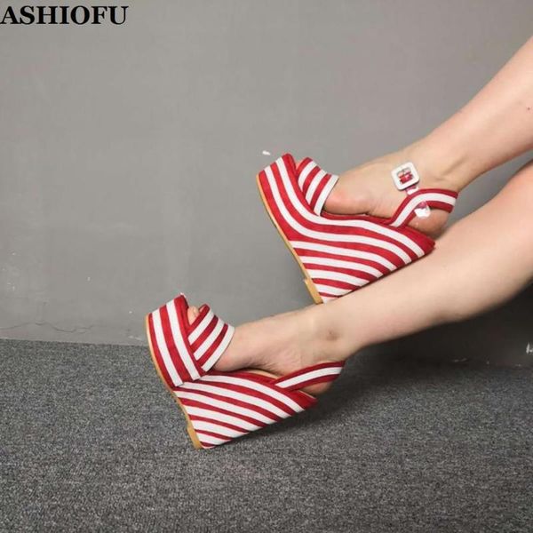 dress shoes ashiofu arrival ladies wadge heel sandals striped pvc buckle strap party club evening fashion, Black
dress shoes ashiofu arrival ladies wadge heel sandals striped pvc buckle strap party club evening fashion, Black