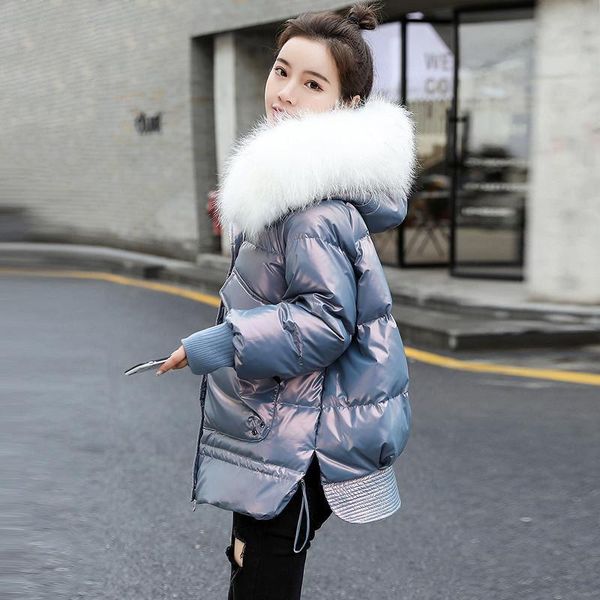 women's down & parkas 2021 artificial fur collar winter clothing jacket female outwear women short coats casaco feminino y447, Black
women's down & parkas 2021 artificial fur collar winter clothing jacket female outwear women short coats casaco feminino y447, Black