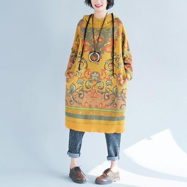 casual dresses vintage printed women dress long loose plus size hooded sweater personality tide clothes, Black;gray
casual dresses vintage printed women dress long loose plus size hooded sweater personality tide clothes, Black;gray