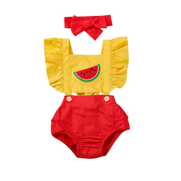 baby girls casual fly sleeve jumpsuits cute watermelon embroidery bandage stitching romper and headband, Blue
baby girls casual fly sleeve jumpsuits cute watermelon embroidery bandage stitching romper and headband, Blue