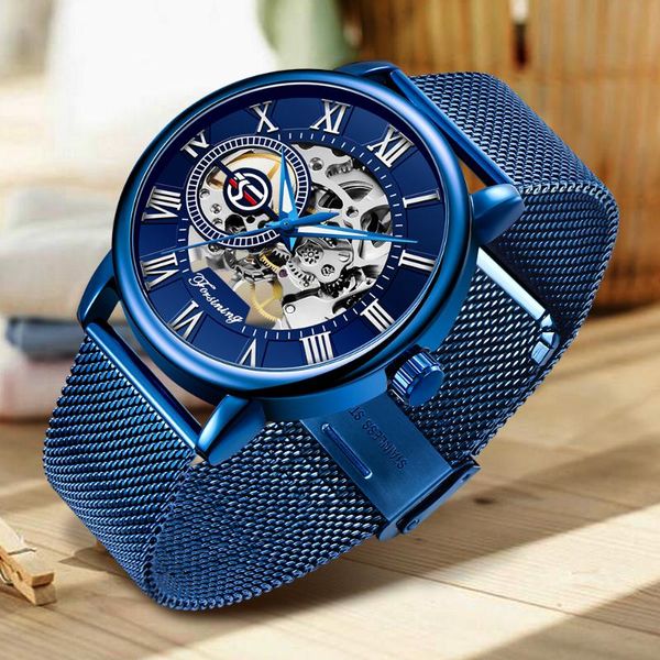 wristwatches forsining 3d logo design hollow engraving all blue case mesh steel skeleton mechanical watches men heren horloge, Slivery;brown
wristwatches forsining 3d logo design hollow engraving all blue case mesh steel skeleton mechanical watches men heren horloge, Slivery;brown