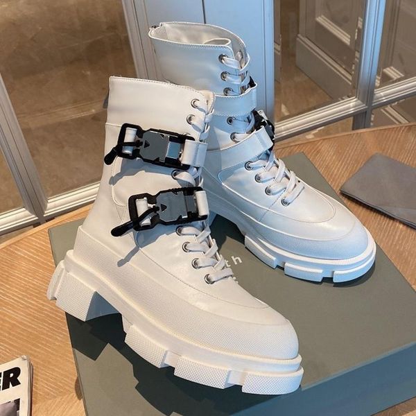boots winter motorcycle women leather buckle ankle genuine british style nude platform flat casual shoes, Black
boots winter motorcycle women leather buckle ankle genuine british style nude platform flat casual shoes, Black