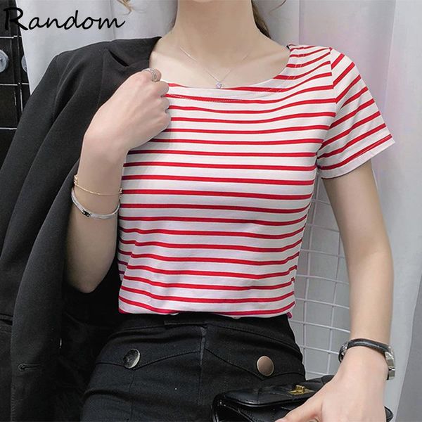 cotton t-shirt women short sleeve striped t shirt 2021 summer female clothes fashion high elastic tee lady o-neck plus size, White
cotton t-shirt women short sleeve striped t shirt 2021 summer female clothes fashion high elastic tee lady o-neck plus size, White