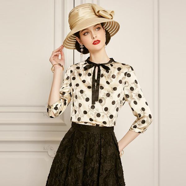 women's blouses & shirts fashion dot blouse for women spring autumn 2021 90% silk female elegant woman roupas femininas zj, White
women's blouses & shirts fashion dot blouse for women spring autumn 2021 90% silk female elegant woman roupas femininas zj, White