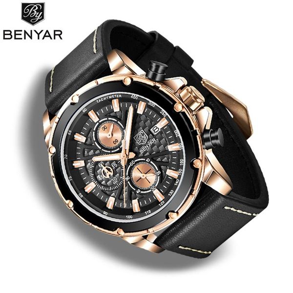 wristwatches quartz watch men benyar multifunction chronograph waterproof fashion man clock reloj hombres, Slivery;brown
wristwatches quartz watch men benyar multifunction chronograph waterproof fashion man clock reloj hombres, Slivery;brown