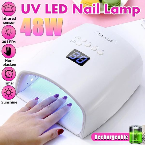nail dryers 48w rechargeable uv led lamp light gel dryer 30 leds quick-drying polish curing machine for manicure/pedicure home use
nail dryers 48w rechargeable uv led lamp light gel dryer 30 leds quick-drying polish curing machine for manicure/pedicure home use