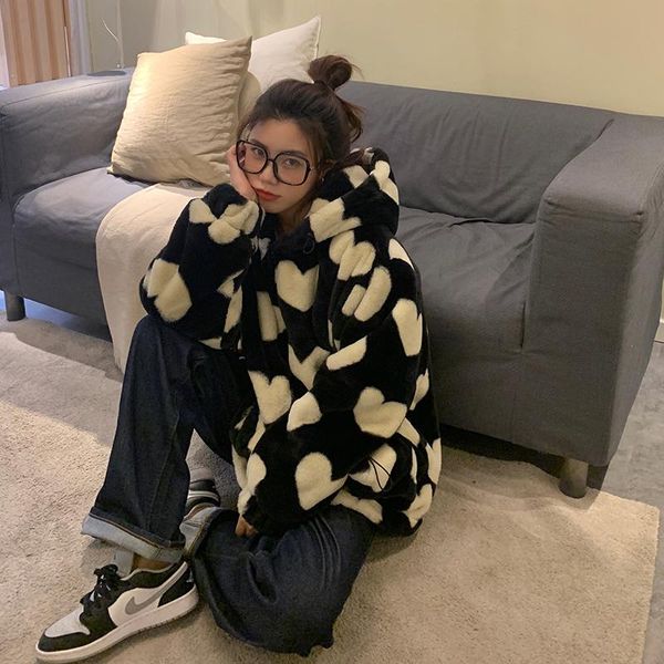 women's fur & faux 2021 women fashion coat winter casual hooded loose long sleeve outwear thick warm jacket l900, Black
women's fur & faux 2021 women fashion coat winter casual hooded loose long sleeve outwear thick warm jacket l900, Black