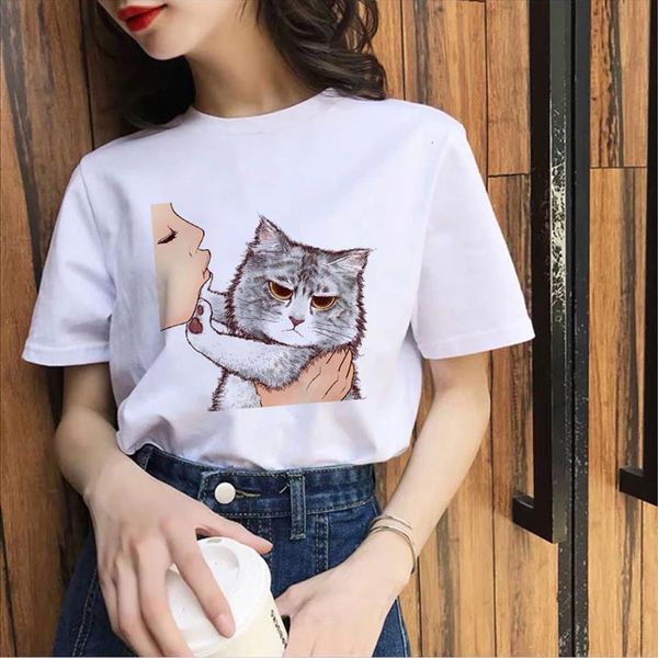 and womens casual short sleeve mens t shirt kawaii cat print anime animal tee femme, White;black
and womens casual short sleeve mens t shirt kawaii cat print anime animal tee femme, White;black