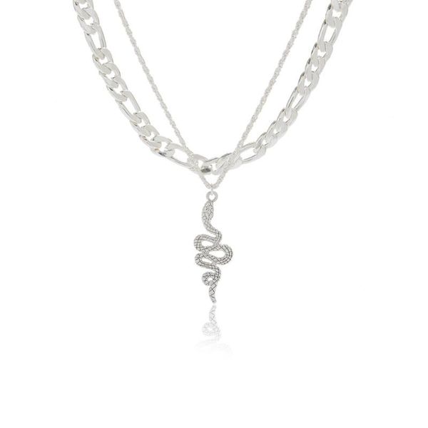 pendant necklaces snake shaped necklace women's double layer trend personality exaggeration metal jewelry, Silver
pendant necklaces snake shaped necklace women's double layer trend personality exaggeration metal jewelry, Silver