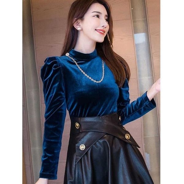 women's blouses & shirts blouse women stand collar all-match 2021 spring autumn golden velvet slim fit blusas ropa de mujer y483, White
women's blouses & shirts blouse women stand collar all-match 2021 spring autumn golden velvet slim fit blusas ropa de mujer y483, White