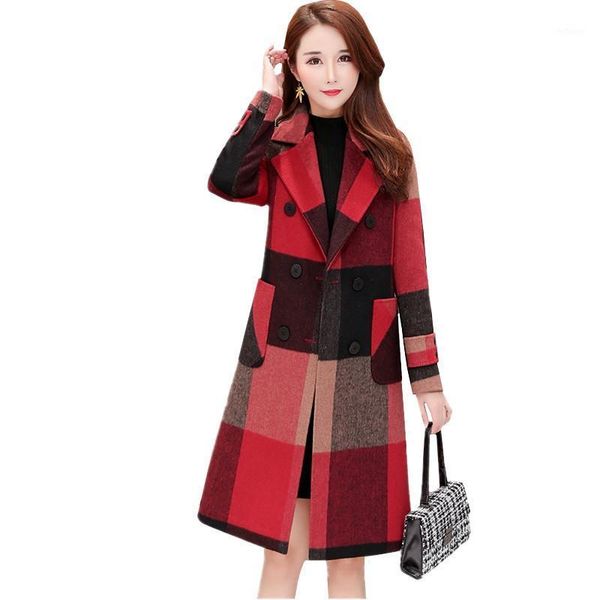 women's wool & blends autumn winter high-end plus size women coat korean mid-length plaid woolen jacket ladies fashion slim overcoat 4x, Black
women's wool & blends autumn winter high-end plus size women coat korean mid-length plaid woolen jacket ladies fashion slim overcoat 4x, Black
