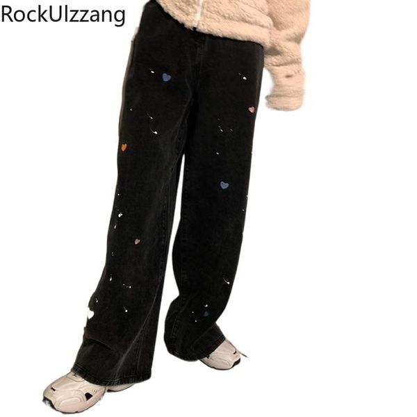 embroidery heart cute love black high waist loose straight leg denim pant women fashion baggy jeans plus size clothes women's, Blue
embroidery heart cute love black high waist loose straight leg denim pant women fashion baggy jeans plus size clothes women's, Blue