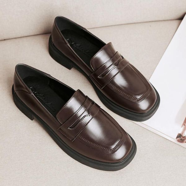 dress shoes 2021 the spring thick with square head shallow mouth female leather simple lady british college style leisure loafers, Black
dress shoes 2021 the spring thick with square head shallow mouth female leather simple lady british college style leisure loafers, Black