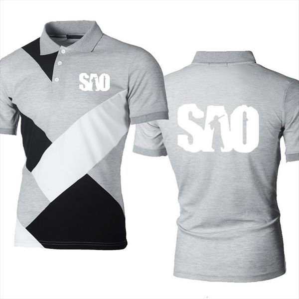 fashion casual trend short sleeve mens polo sao sword art online printing summer splicing cotton shirt, White;black
fashion casual trend short sleeve mens polo sao sword art online printing summer splicing cotton shirt, White;black