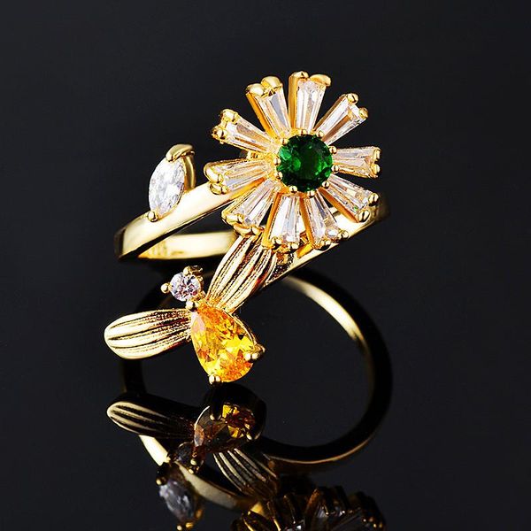 wedding rings cute crystal female bee flower ring vintage yellow gold adjustable minimalist promise engagement for women, Slivery;golden
wedding rings cute crystal female bee flower ring vintage yellow gold adjustable minimalist promise engagement for women, Slivery;golden