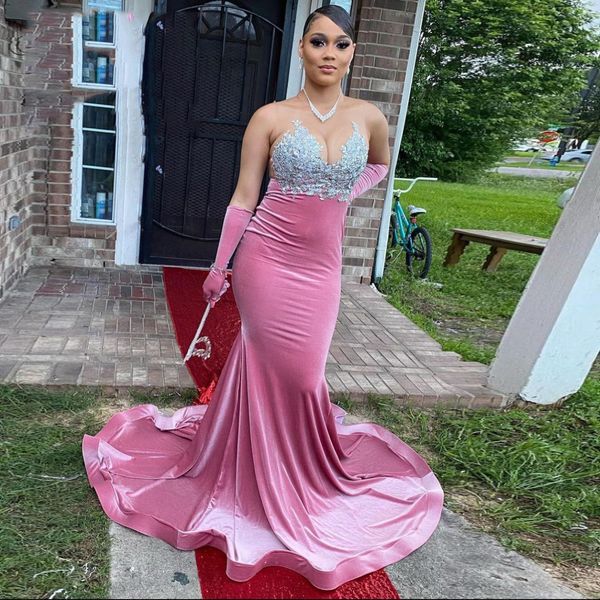 pretty prom dresses aso ebi velvet mermaid strapless sleeveless applique sweep train plus size women evening party elegant gowns, Black
pretty prom dresses aso ebi velvet mermaid strapless sleeveless applique sweep train plus size women evening party elegant gowns, Black