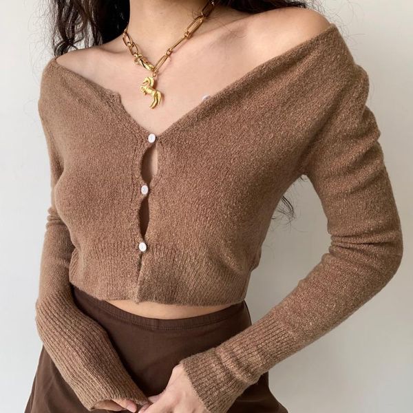 women's knits & tees xuxi women vintage v-neck long-sleeved single-breasted kniting cardigan streetwear short slim thin sweater autumn, White
women's knits & tees xuxi women vintage v-neck long-sleeved single-breasted kniting cardigan streetwear short slim thin sweater autumn, White