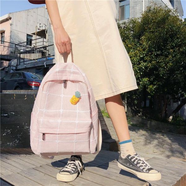 backpack bags girls'soft sister's double shoulder bag high school students'campus art lattice
backpack bags girls'soft sister's double shoulder bag high school students'campus art lattice
