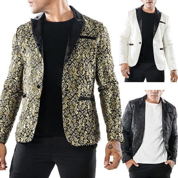 men's suits & blazers european and american autumn winter style solid color large body jacquard fashion design formal lapel suit, White;black
men's suits & blazers european and american autumn winter style solid color large body jacquard fashion design formal lapel suit, White;black