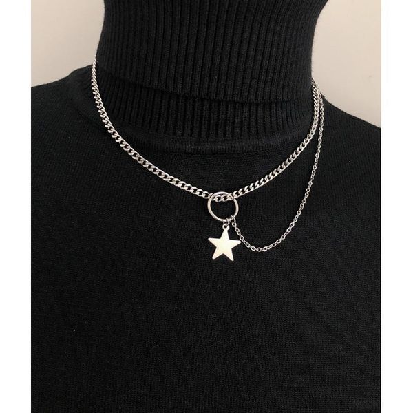 chokers cute 5-pointed star layered chain necklace for women men kpop hip stainless steel choker jewelry, Golden;silver
chokers cute 5-pointed star layered chain necklace for women men kpop hip stainless steel choker jewelry, Golden;silver