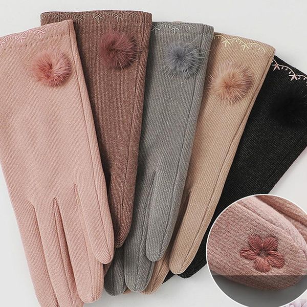 five fingers gloves winter women' outdoor cycling cashmere warm cute bow embroidery thin plus velvet touch screen driving mittens, Blue;gray
five fingers gloves winter women' outdoor cycling cashmere warm cute bow embroidery thin plus velvet touch screen driving mittens, Blue;gray