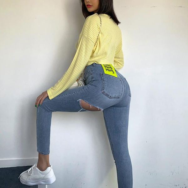 jeans high waist denim pants e girl hole back tight bodycon summer joggers vintage destroyed trousers women women's, Blue
jeans high waist denim pants e girl hole back tight bodycon summer joggers vintage destroyed trousers women women's, Blue
