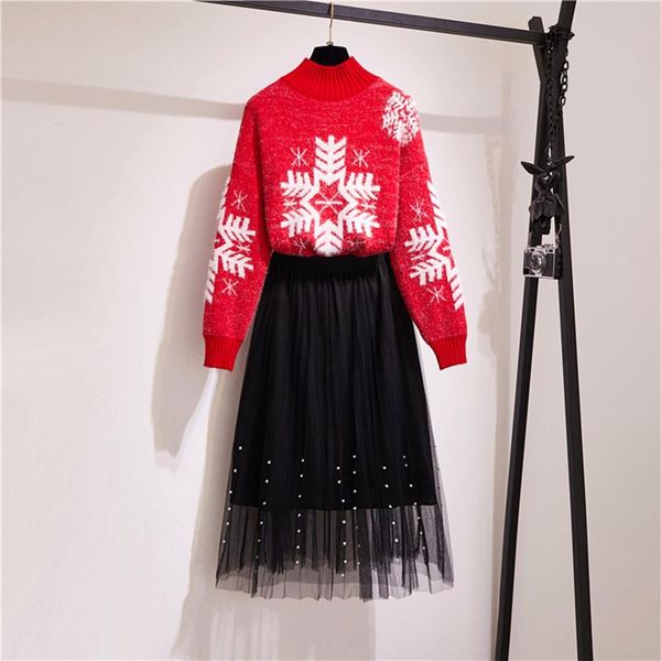 two piece dress verhellen 2 pieces set women 2021 autumn women's long sleeve christmas snow knitted turtleneck sweater + mesh skirts se, White
two piece dress verhellen 2 pieces set women 2021 autumn women's long sleeve christmas snow knitted turtleneck sweater + mesh skirts se, White