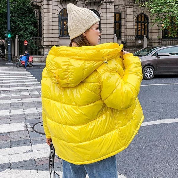 women's down & parkas winter cotton padded jacket female 2021 han pure color bright face with thick loose coat sizes 19111, Black
women's down & parkas winter cotton padded jacket female 2021 han pure color bright face with thick loose coat sizes 19111, Black