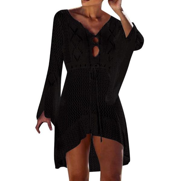 casual dresses ladies beach hollow out v-neck irregular comfy long flare sleeve tunic belt above knee dress personalized sundress, Black;gray
casual dresses ladies beach hollow out v-neck irregular comfy long flare sleeve tunic belt above knee dress personalized sundress, Black;gray