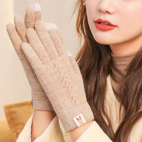 five fingers gloves knitted woolen winter women' plus velvet thickening double-layer warmth can touch screen outdoor cycling mittens, Blue;gray
five fingers gloves knitted woolen winter women' plus velvet thickening double-layer warmth can touch screen outdoor cycling mittens, Blue;gray
