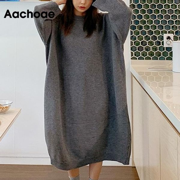 casual dresses aachoae solid oversize knitted dress women batwing long sleeve loose home style o neck black and gray, Black;gray
casual dresses aachoae solid oversize knitted dress women batwing long sleeve loose home style o neck black and gray, Black;gray