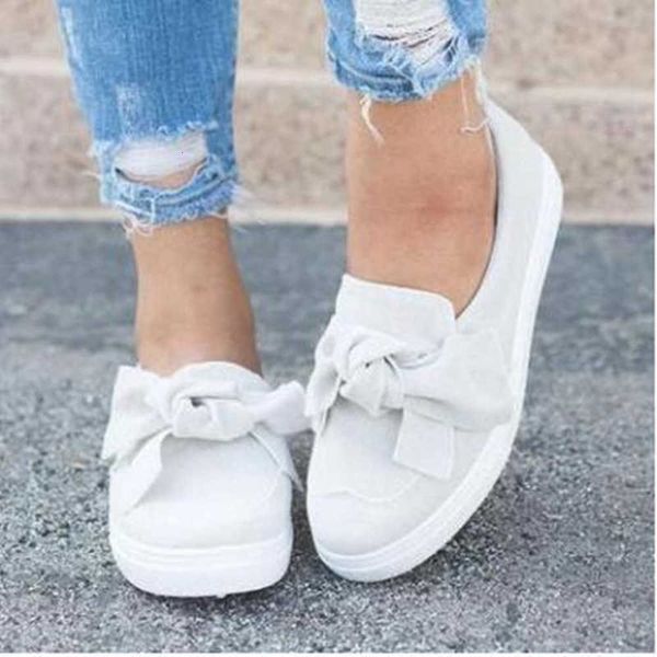 Casual shoes Flat bottom large leisure bow frosted Lefu for women WZYO, Beige