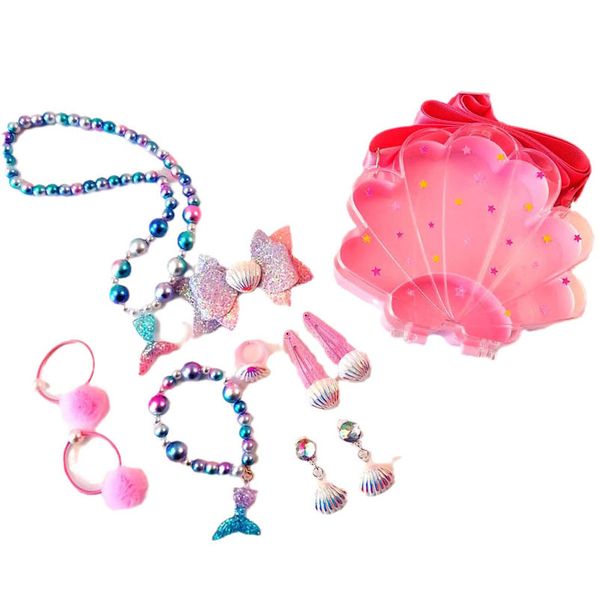 girls necklaces pendants jewelry childrens accessories children's set cute cartoon mermaid tail b9258, Red;brown
girls necklaces pendants jewelry childrens accessories children's set cute cartoon mermaid tail b9258, Red;brown