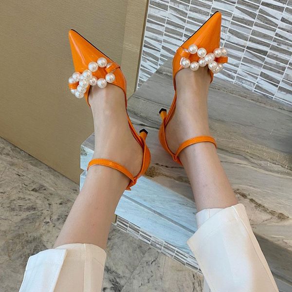 dress shoes orange women pumps sandals female pointed toe ankle strap pearl design thin high heels party size 35-40, Black
dress shoes orange women pumps sandals female pointed toe ankle strap pearl design thin high heels party size 35-40, Black