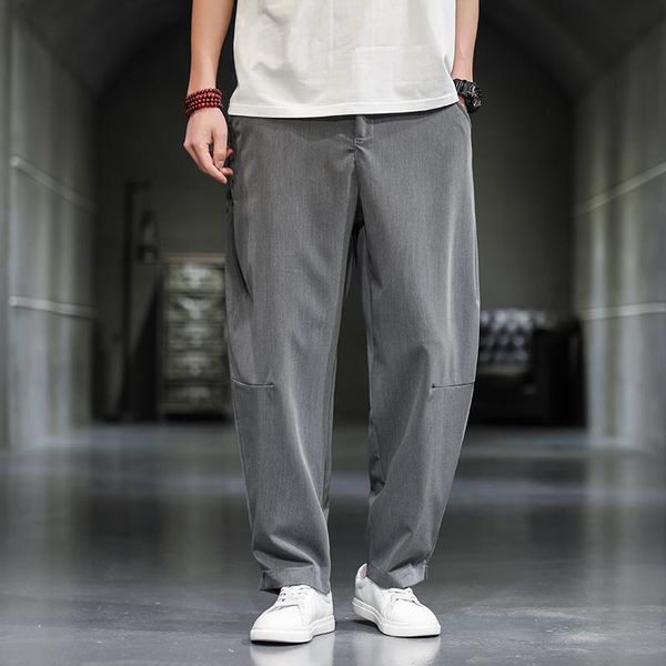 men's pants m-5xl plus size linen cotton loose fit casual lightweight elastic waist summer korean streetwear harem men, Black
men's pants m-5xl plus size linen cotton loose fit casual lightweight elastic waist summer korean streetwear harem men, Black