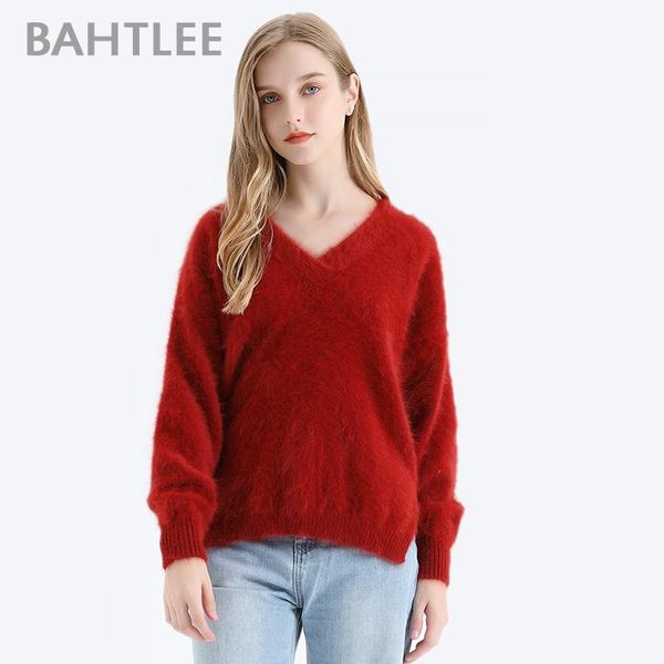women's sweaters bahtlee women angora v-neck pullovers sweater pure color autumn winter wool knitted jumper long sleeves loose style, White;black
women's sweaters bahtlee women angora v-neck pullovers sweater pure color autumn winter wool knitted jumper long sleeves loose style, White;black