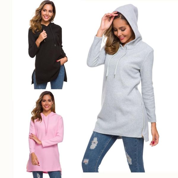 ladies sweatshirt long sleeve hoodie solid color sportswear spring and autumn casual loose zipper sweate dress hooded women's hoodies &, Black
ladies sweatshirt long sleeve hoodie solid color sportswear spring and autumn casual loose zipper sweate dress hooded women's hoodies &, Black