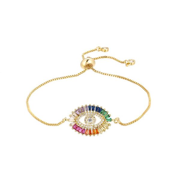 link, chain luxury colorful eyes cz bracelet 18k gold women bangle adjustable crystal zircon bracelets copper fashion jewelry gift, Black
link, chain luxury colorful eyes cz bracelet 18k gold women bangle adjustable crystal zircon bracelets copper fashion jewelry gift, Black