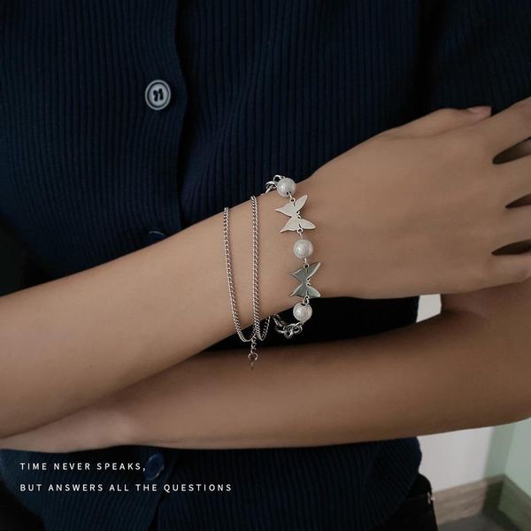 link, chain butterfly women bracelet fashion bracelets for woman korean ladies hiphop jewellery couples trendy silver color metal armband, Black
link, chain butterfly women bracelet fashion bracelets for woman korean ladies hiphop jewellery couples trendy silver color metal armband, Black