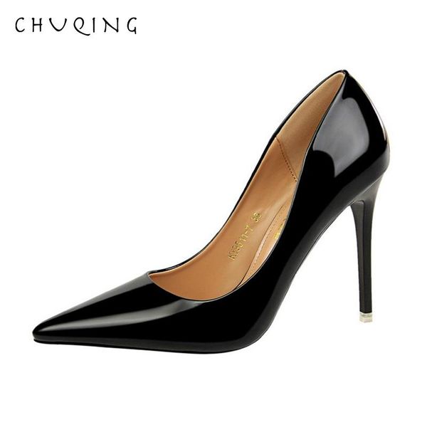 dress shoes chuqing fashion metal with high heels women's high-heeled shallow mouth pointed nightclub was thin single, Black
dress shoes chuqing fashion metal with high heels women's high-heeled shallow mouth pointed nightclub was thin single, Black