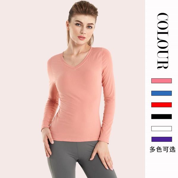 yoga outfits long-sleeved shirt women's autumn and winter models v-neck solid color elastic sports fitness with chest pad t-shirt, White;red
yoga outfits long-sleeved shirt women's autumn and winter models v-neck solid color elastic sports fitness with chest pad t-shirt, White;red