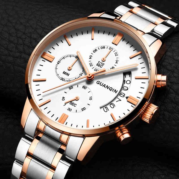 guanqin mens watches brand luxury business quartz watch men sport waterproof full steel male wristwatch relogio masculino1, Slivery;brown
guanqin mens watches brand luxury business quartz watch men sport waterproof full steel male wristwatch relogio masculino1, Slivery;brown