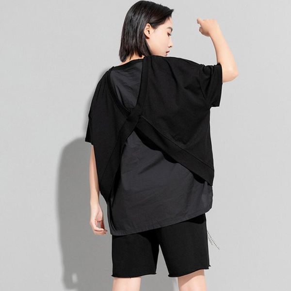 women's t-shirt chic irregular fake two cross patchwork t shirt ins o neck short sleeve woman tshirts summer 2021 fashion personality t, White
women's t-shirt chic irregular fake two cross patchwork t shirt ins o neck short sleeve woman tshirts summer 2021 fashion personality t, White