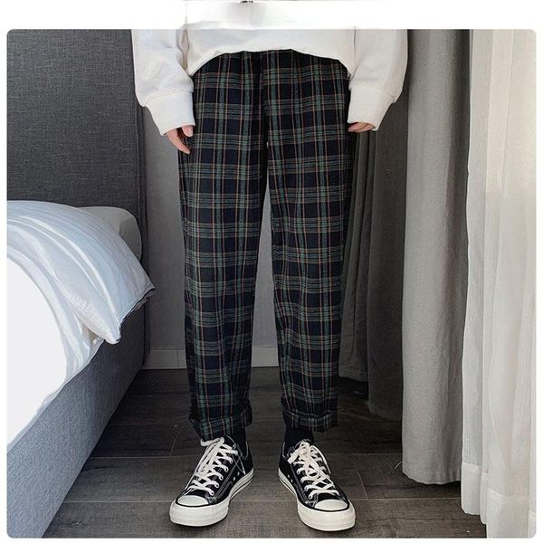 men's pants 2021 fashion man loose striped length trousers korean men plaid casual oversized streetwear joggers, Black
men's pants 2021 fashion man loose striped length trousers korean men plaid casual oversized streetwear joggers, Black