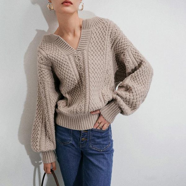 women's sweaters fashion pullover women sweater loose autumn long sleeve v-neck bottoming knitted casual fall female streetwear, White;black
women's sweaters fashion pullover women sweater loose autumn long sleeve v-neck bottoming knitted casual fall female streetwear, White;black